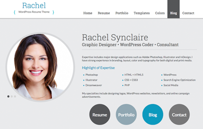 Rachel | WordPress Resume Theme for CV and Personal Websites