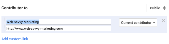 Google+ Contributor Entry Via Custom Link