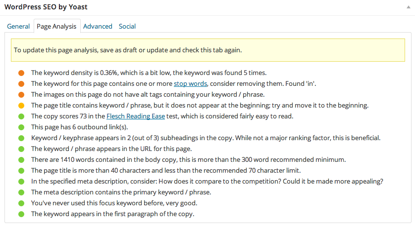 Page Analysis for SEO