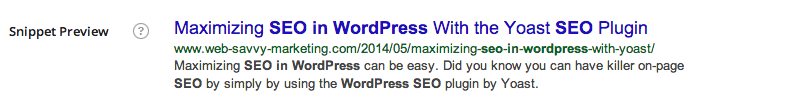 Search Engine Snippet Preview
