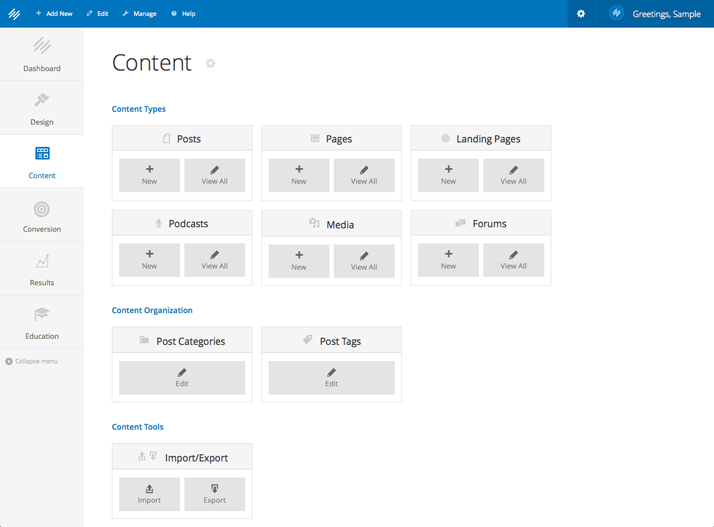 New Rainmaker Platform - Content Entry Screen