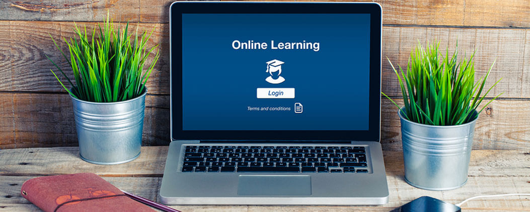Online Learning Image on Laptop